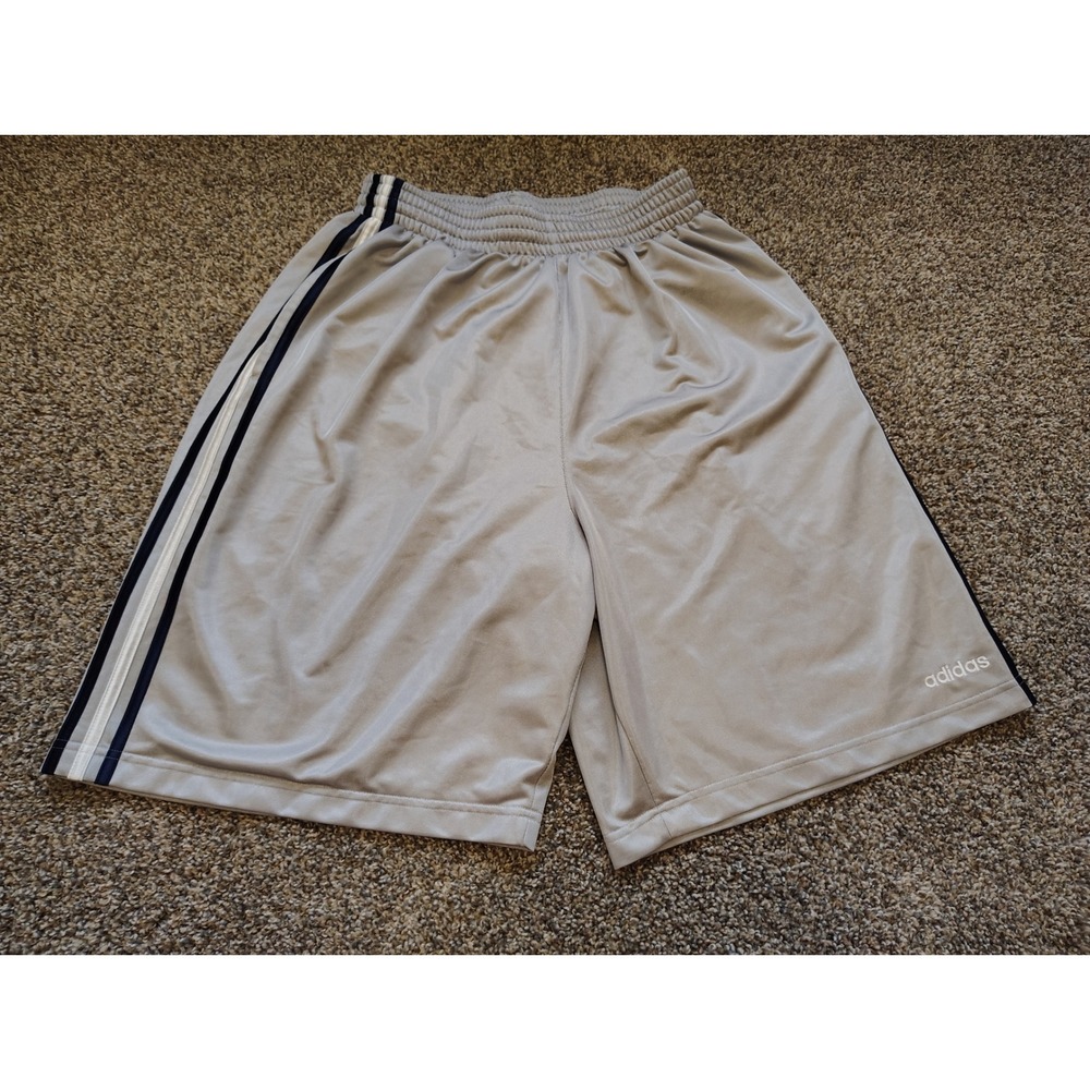 Adidas Mens Grey Navy Classic Three Stripe Basketball Shorts AZB001 Large